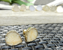 Load image into Gallery viewer, Druzy Teardrop Stud Earring