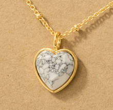 Load image into Gallery viewer, Marb-Heart Stone Necklace