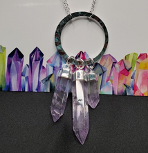 Load image into Gallery viewer, 3 Bar Amethyst Necklace - Silver