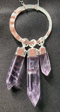 Load image into Gallery viewer, 3 Bar Amethyst Necklace - Silver