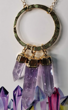 Load image into Gallery viewer, 3 Bar Amethyst Necklace - Gold