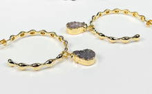 Load image into Gallery viewer, Agate Hoop Teardrop Earring
