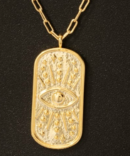 Load image into Gallery viewer, Evil-Eye Dog Tag Necklace
