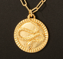 Load image into Gallery viewer, Slither Coin Pendant Necklace
