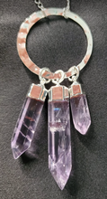 Load image into Gallery viewer, 3 Bar Amethyst Necklace - Silver
