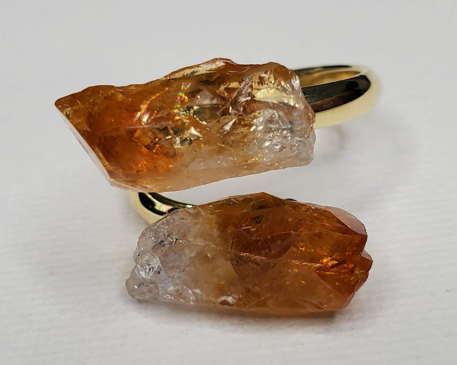 Double-Citrine Ring - Gold