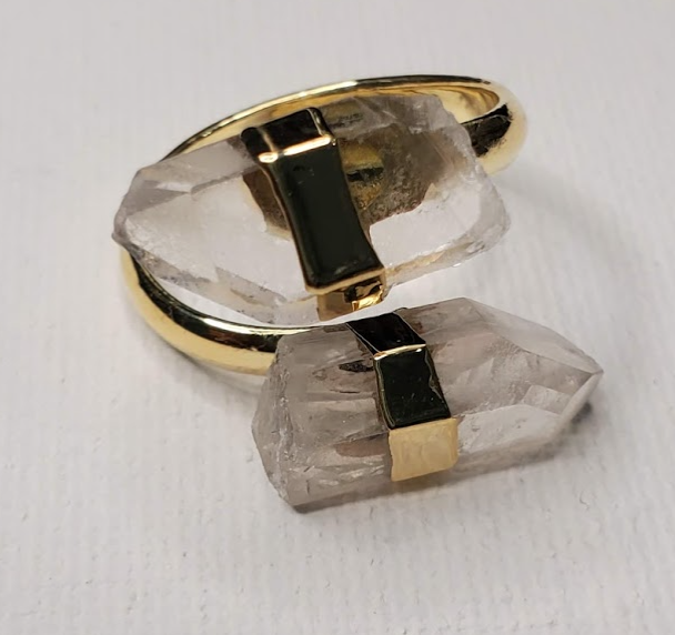 Double-Clear Quartz Ring