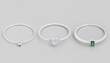 Load image into Gallery viewer, Rhinestone Heart Ring Set
