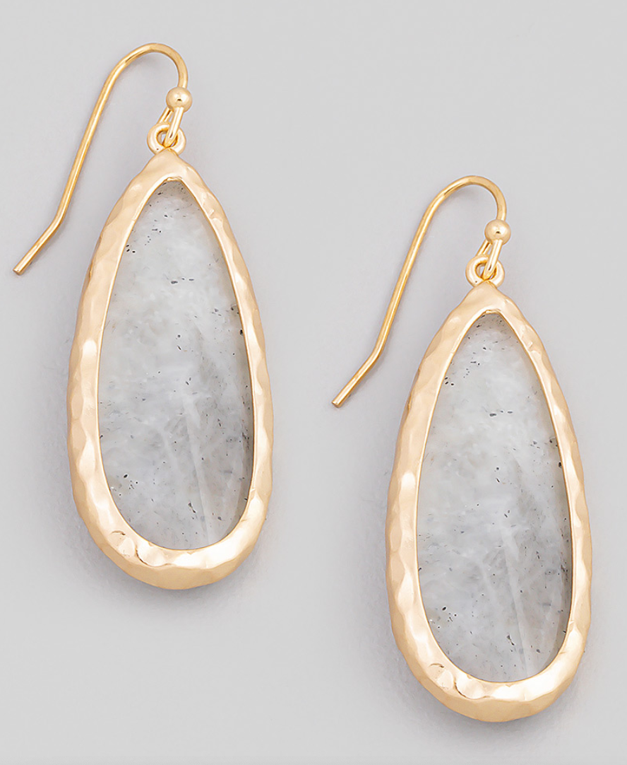 Teardrop Stone Earrings